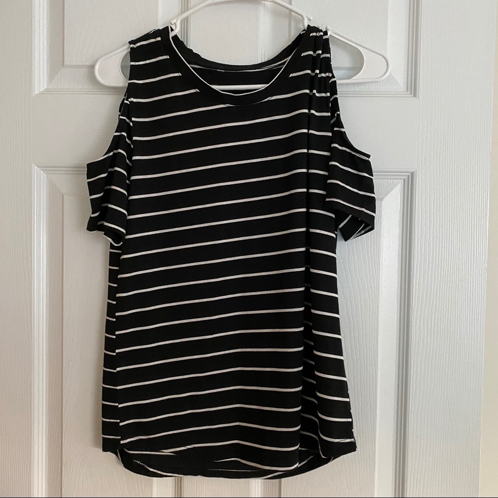 Striped off the shoulder too